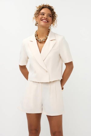 cropped blazer ecru