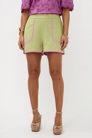 regular high waist casual short lichtgroen