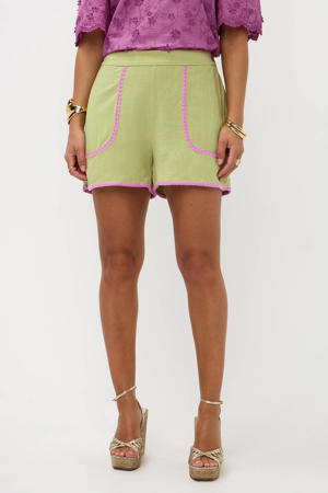 regular high waist casual short lichtgroen