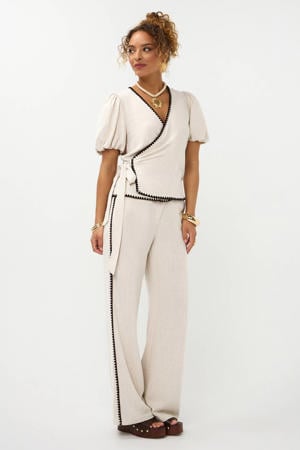 straight regular waist broek ecru