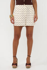 thumbnail: Ydence regular high waist casual short met stippen ecru