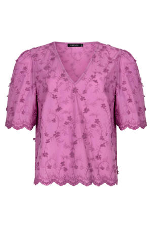 gebloemde blousetop paars