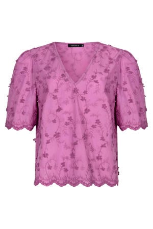 gebloemde blousetop paars