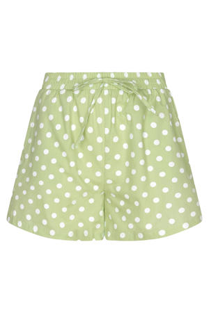 regular high waist casual short met stippen lichtgroen