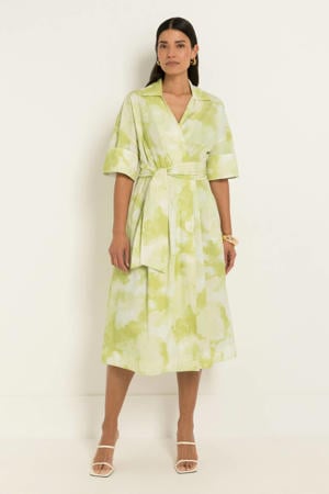 midi jurk limegroen