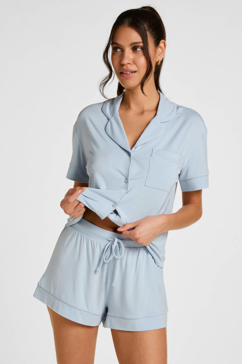 Hunkemöller pyjamashort blauw