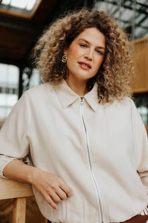 viscose zomerjas Plus Size - beige