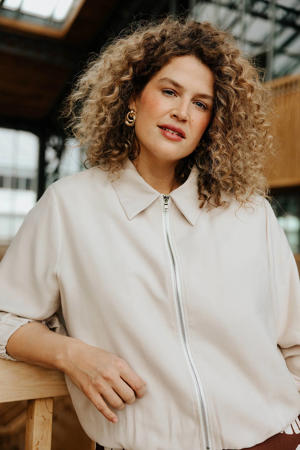 viscose zomerjas Plus Size - beige