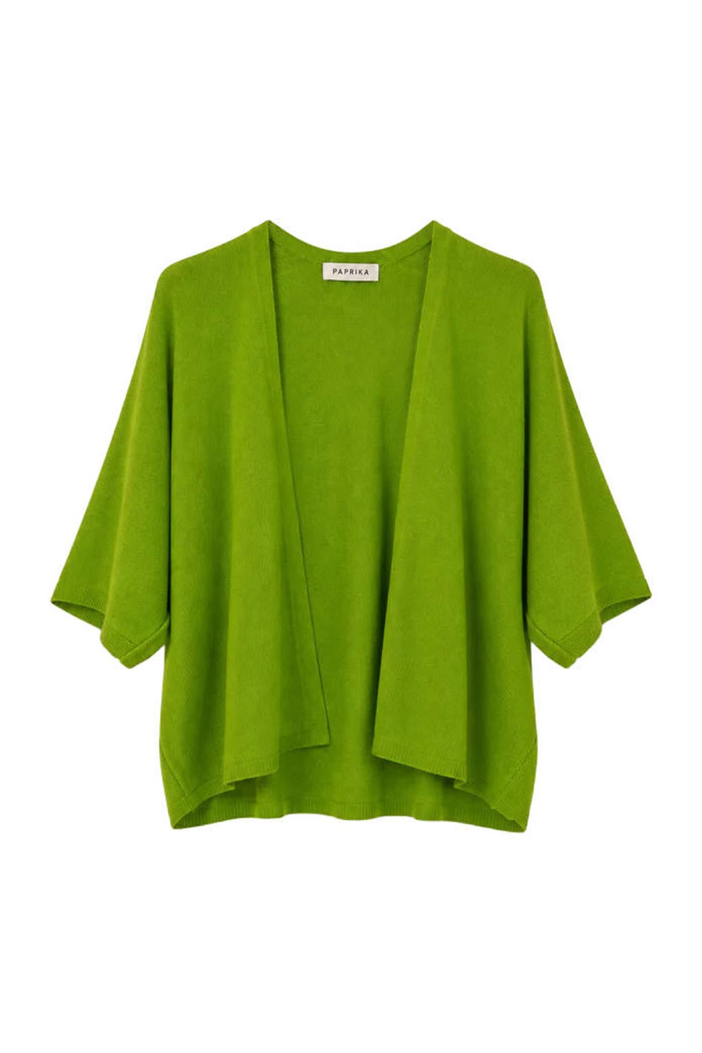 Groene dames Paprika gebreide vest Plus Size van viscose met effen en half lange mouwen