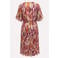 Paprika midi zomerjurk Plus Size met ceintuur en print - meerkleurig