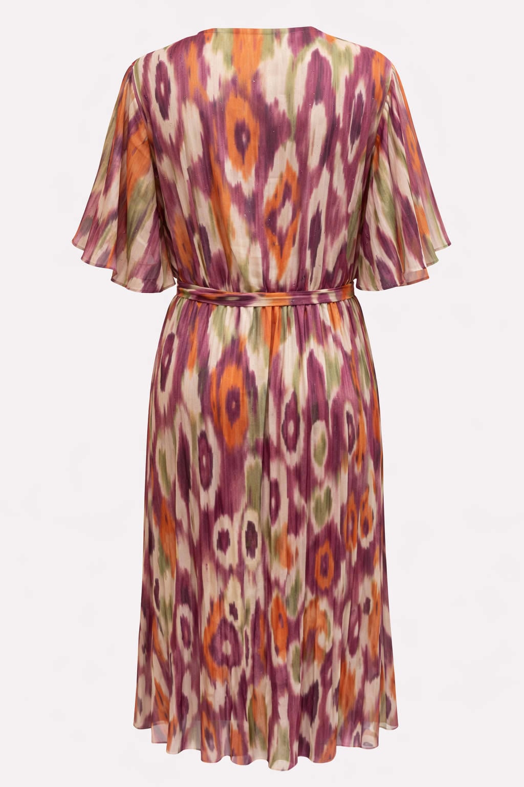Paprika midi zomerjurk Plus Size met ceintuur en print - meerkleurig