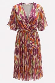 thumbnail: Paprika midi zomerjurk Plus Size met ceintuur en print - meerkleurig