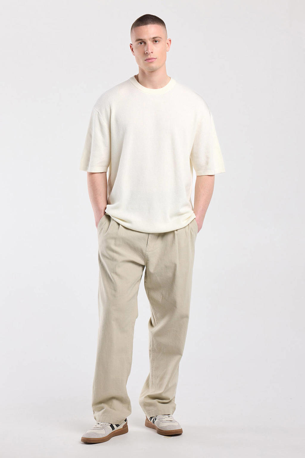 America Today relaxed fit gebreide T-shirt - ecru