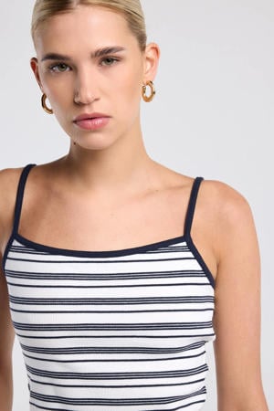 gestreepte cropped top wit