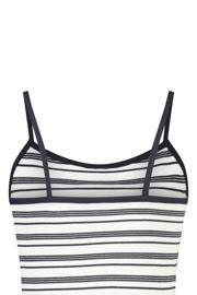 thumbnail: Wit en antraciete dames America Today gestreepte cropped top met vierkante hals