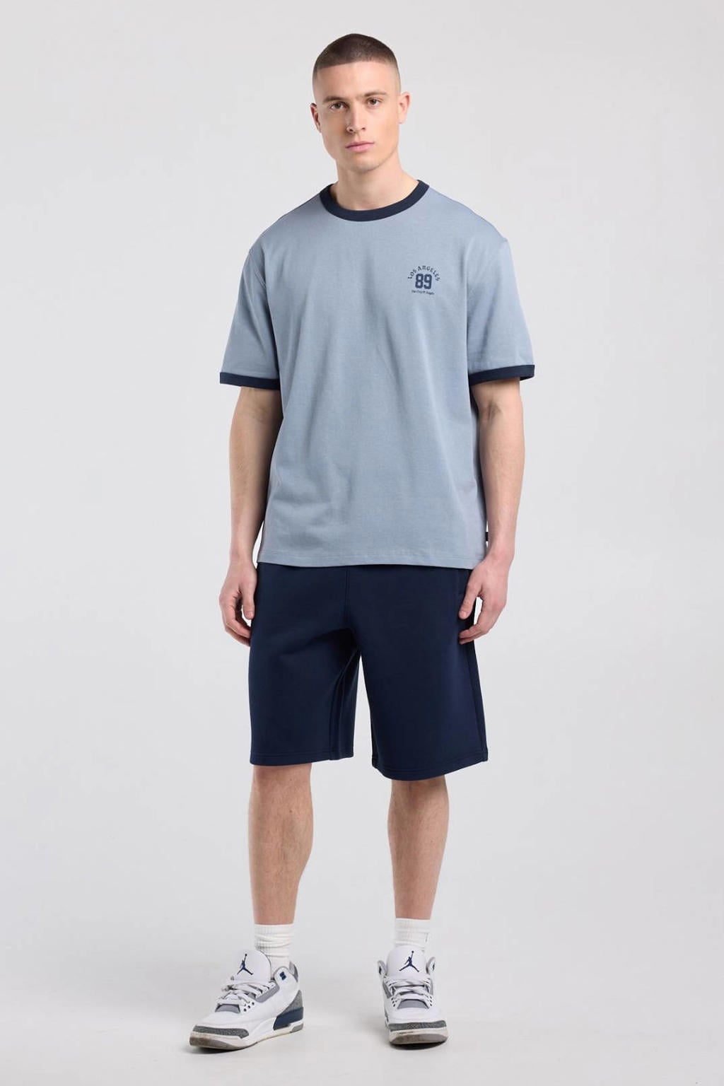 America Today regular fit sweatshort - blauw