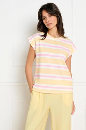 gestreept T-shirt geel