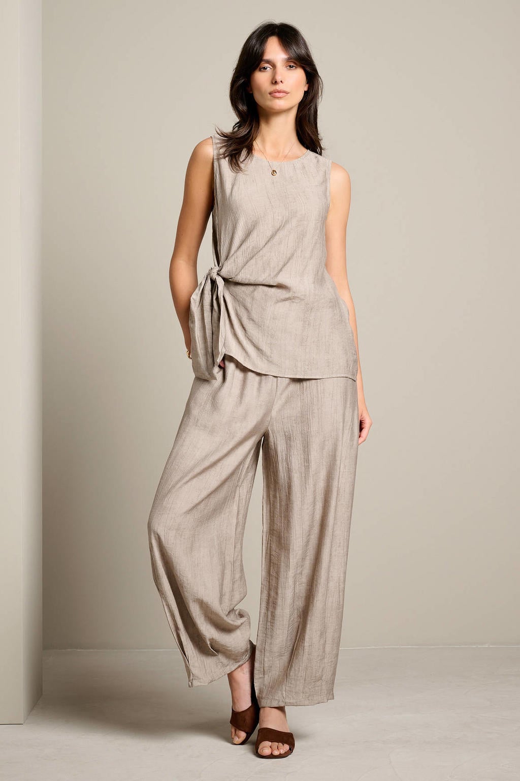 Grijze dames LOLALIZA top van viscose met effen