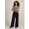 Ivy Beau straight regular waist broek met textuur zwart