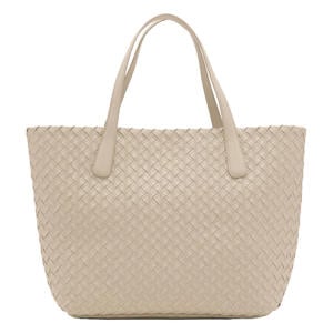 gevlochten shopper beige