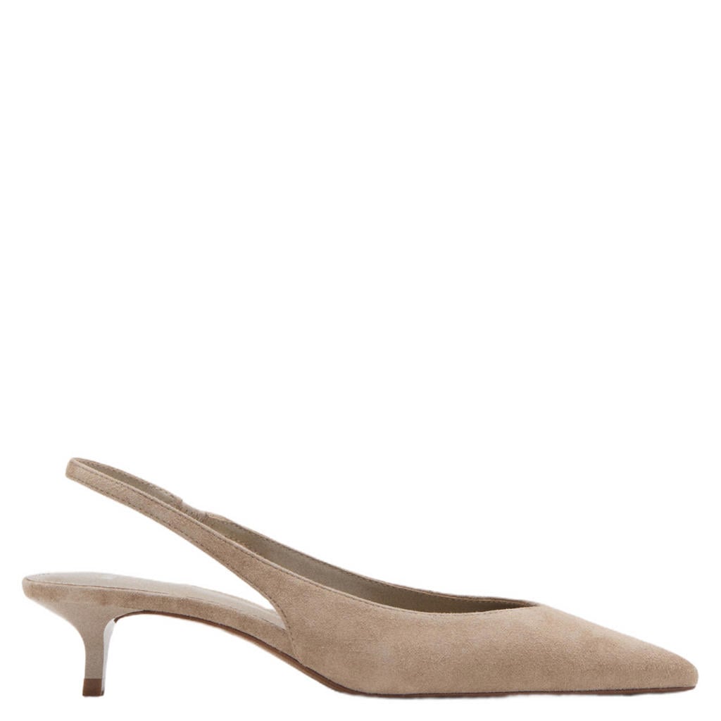 Lichtbruine dames Mango suède pumps