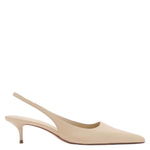 leren slingback pumps beige