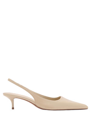 leren slingback pumps beige