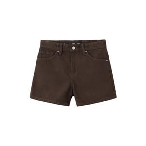 straight regular waist denim short bruin