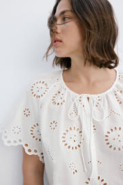 thumbnail: Mango blouse broderie wit
