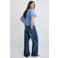 Mango blouse broderie blauw