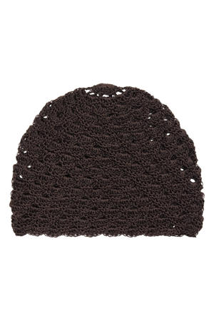 crochet muts donkerbruin