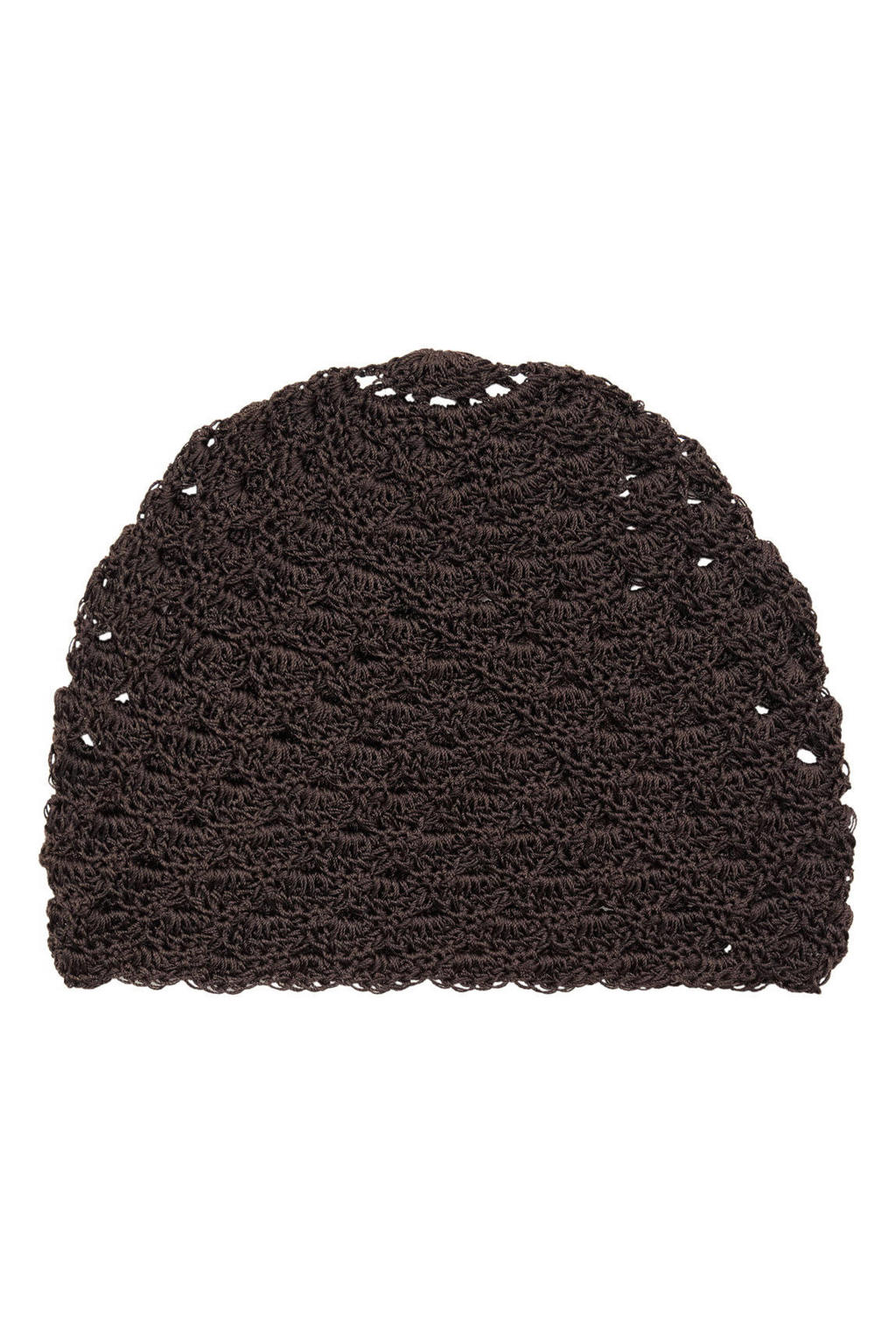Mango crochet muts donkerbruin