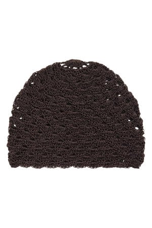 crochet muts donkerbruin