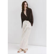 thumbnail: Mango leren muiltjes met blokhak beige