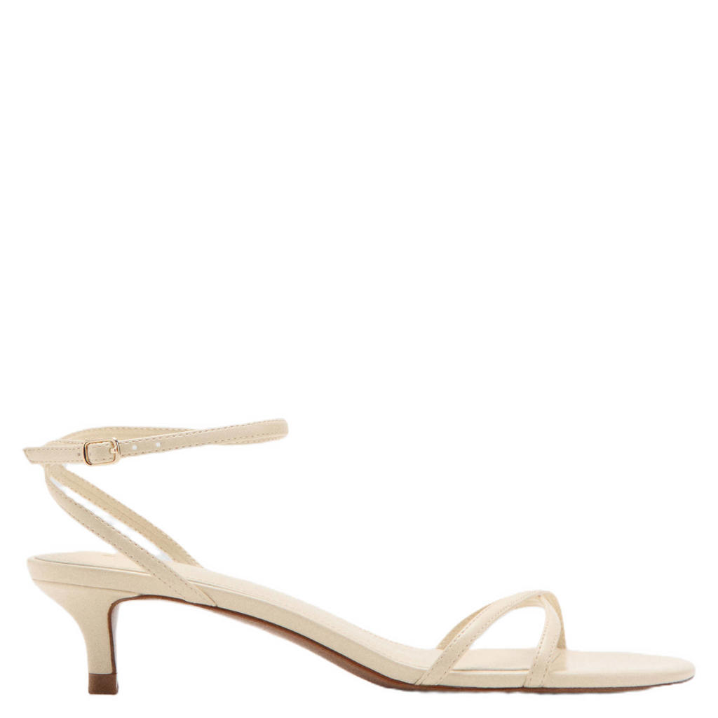 Ecru dames Mango imitatieleren sandalettes