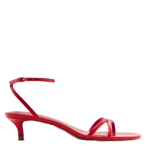 Mango imitatieleren sandalen rood