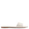 Mango leren slippers ecru