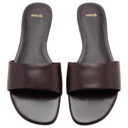 thumbnail: Mango leren slippers donkerbruin