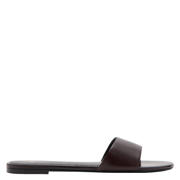 thumbnail: Mango leren slippers donkerbruin