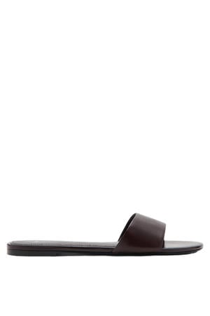leren slippers donkerbruin
