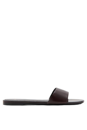 leren slippers donkerbruin