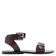 thumbnail: Mango leren sandalen donkerbruin