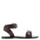 Mango leren sandalen donkerbruin