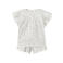 Mango Kids katoenen gebloemde shortama met ruches - ecru/paars