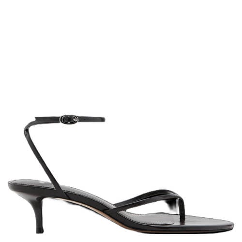 Mango lakleren sandalen donkerbruin