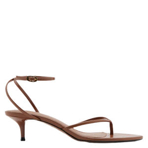 lakleren sandalen bruin
