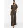 VILA wide leg casual broek - donkerbruin