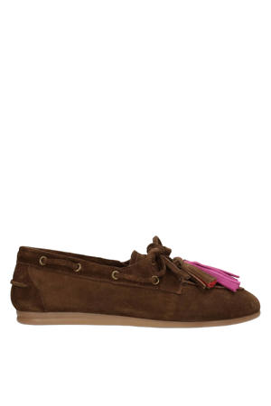 Vita suède bootschoenen donkerbruin