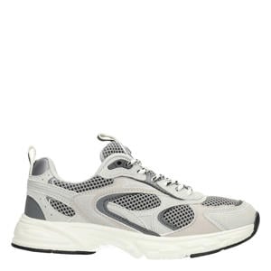 leren sneakers grijs/wit