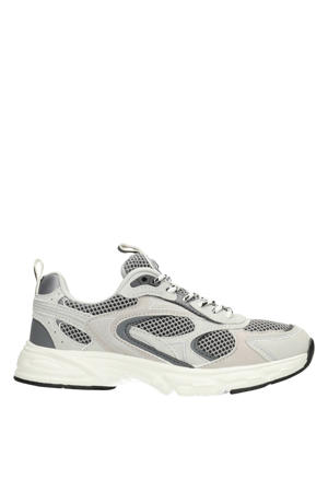 leren sneakers grijs/wit